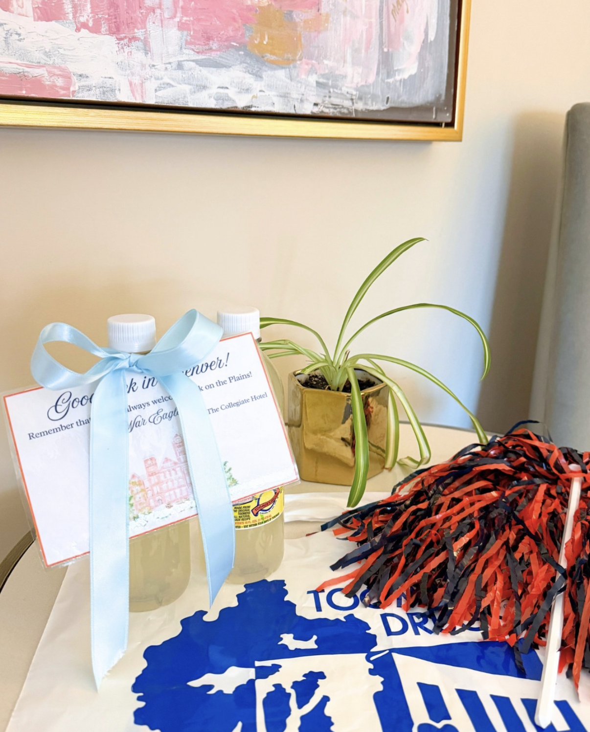 Styled CoHo guest room set for a recruiting weekend welcome